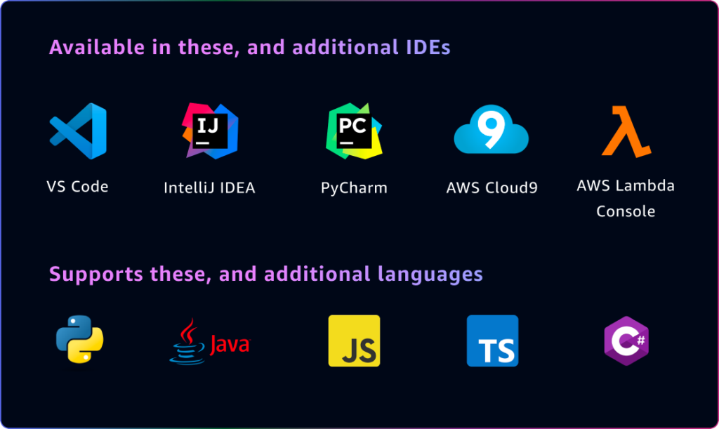 AWS CodeWhisperer IDE & Language Support