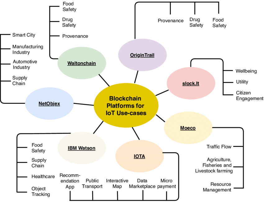 Different Blockchain Platforms and Their supported IoT Use cases