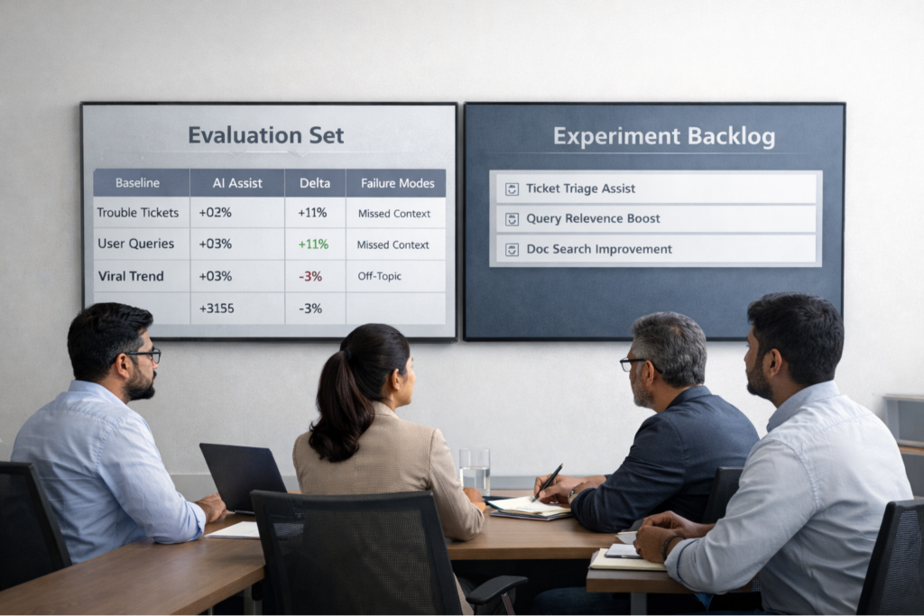 product team applying ai signal vs noise framework 1024x683 - AI Signal vs Noise Framework: 7-Step Guide for Calm Leaders